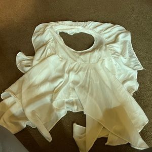 White ruffle top
